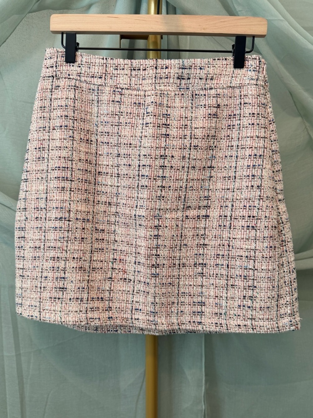 Ann Taylor LOFT Tweed Mini Skirt in Pink and Black